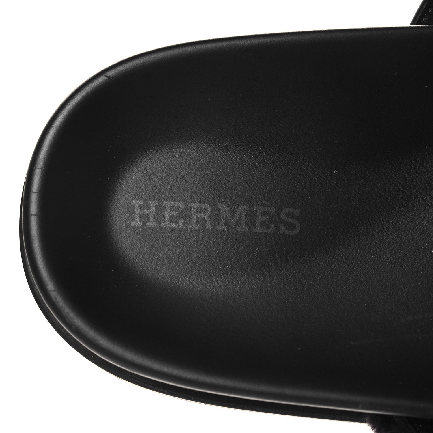 Hermes Techno Fringed H Canvas Caflskin Womens Chypre Sandals 38 Prunoir Black 9 of 9