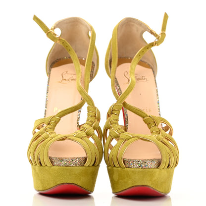 Christian Louboutin Suede Mignons 160 Sandals 39 Chartreuse 2 of 7