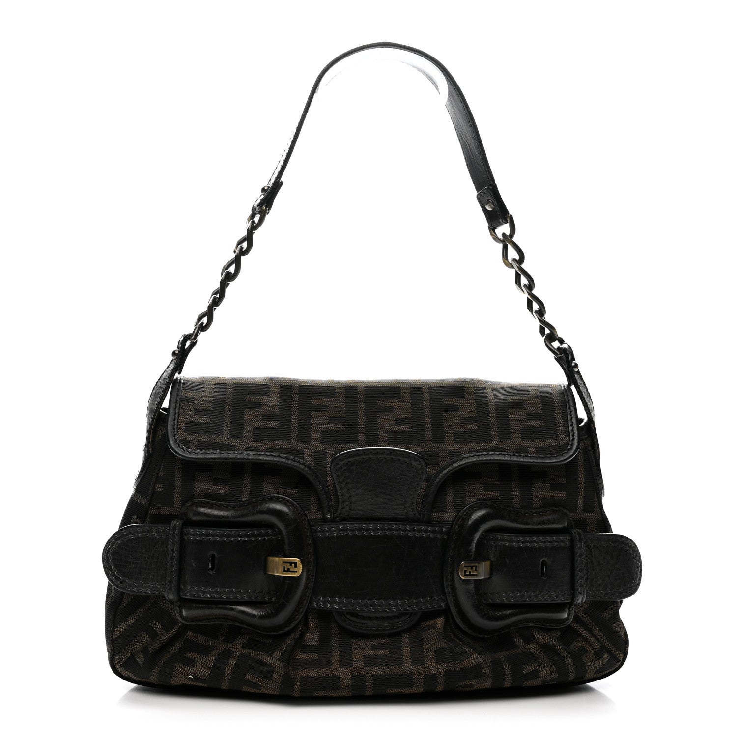 Fendi Zucca B Bis Flap Bag Tobacco Castagna 1 of 13