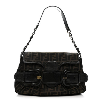 Fendi Zucca B Bis Flap Bag Tobacco Castagna 1 of 13