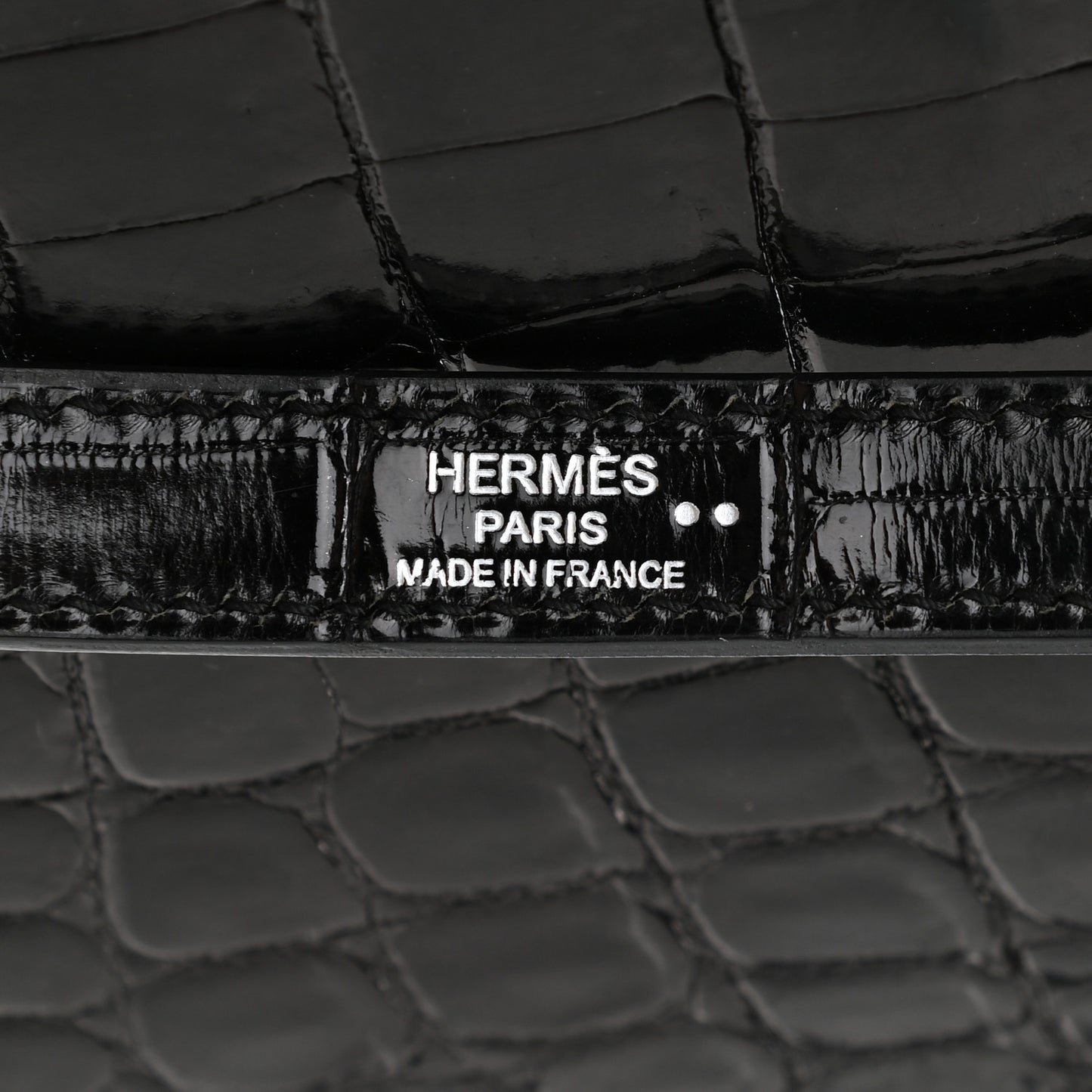 Shiny Niloticus Crocodile Kelly Sellier 32 Black