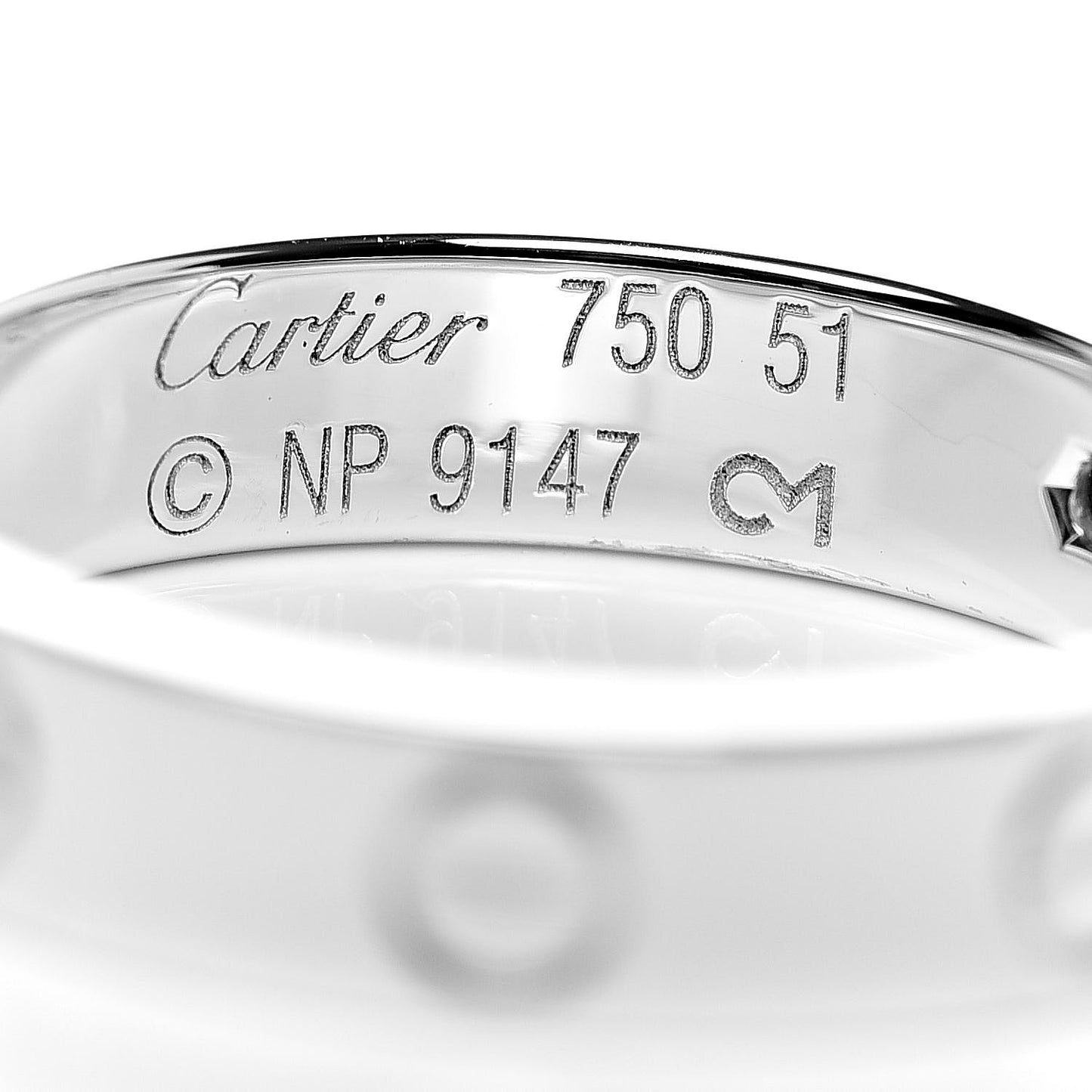 18K White Gold Diamond 4mm LOVE Wedding Band Ring 51 5.75