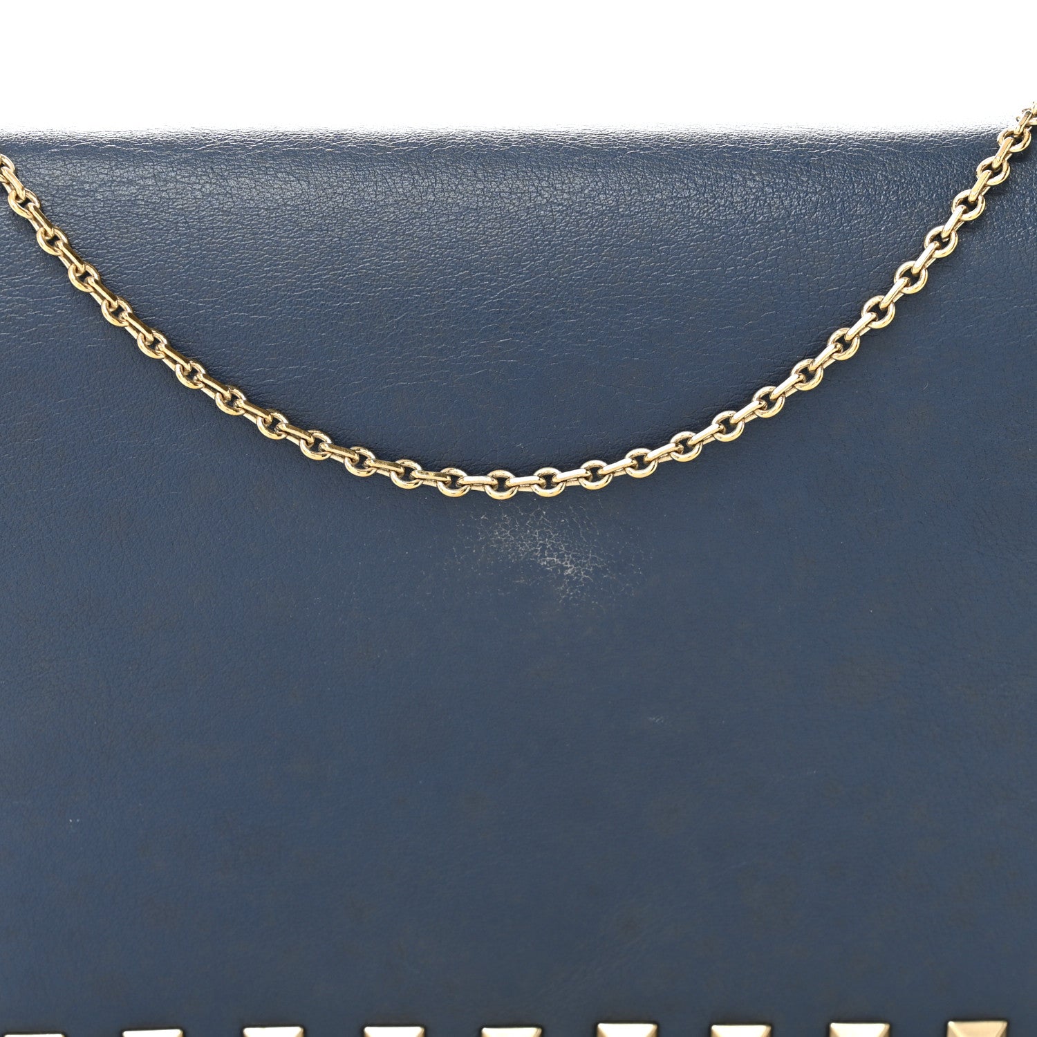 Valentino Garavani Calfskin Rockstud Wallet On Chain Marine 8 of 12
