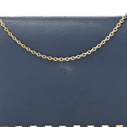 Valentino Garavani Calfskin Rockstud Wallet On Chain Marine 8 of 12