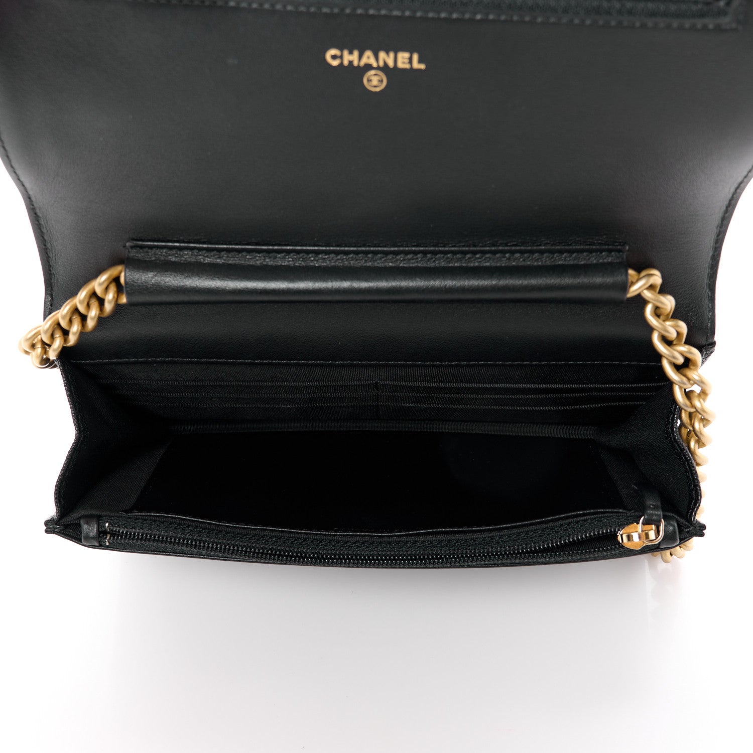 Chanel Caviar Quilted Boy Wallet On Chain WOC Black 5 of 12