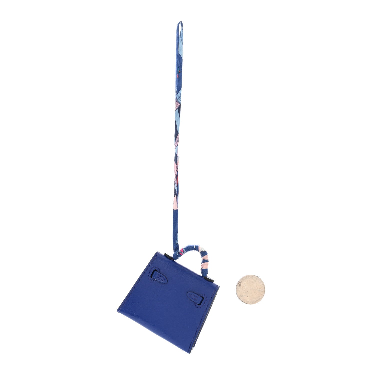 Hermes Tadelakt Mini Kelly Twilly Bag Charm Bleu Electrique 2 of 4