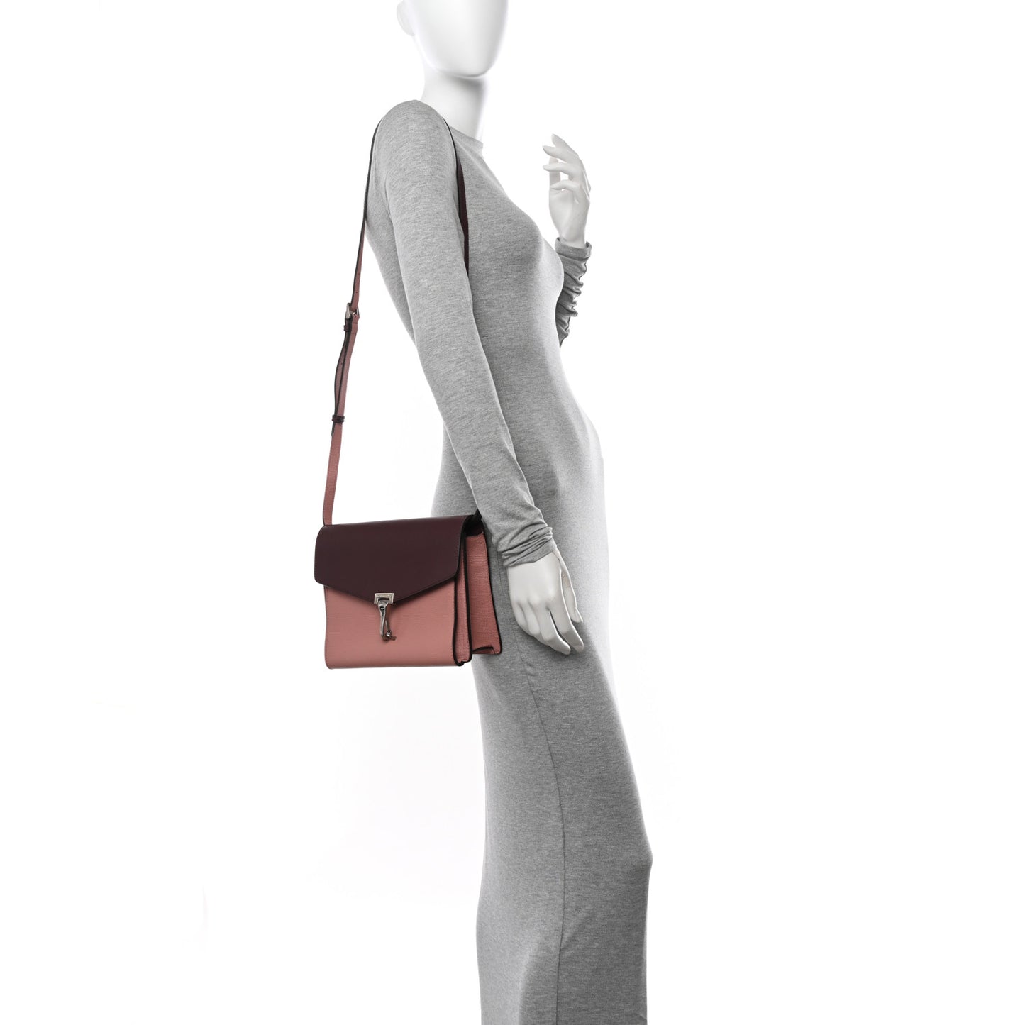 Derby Calfskin Bi-Color Small Macken Crossbody Bag Dusty Rose