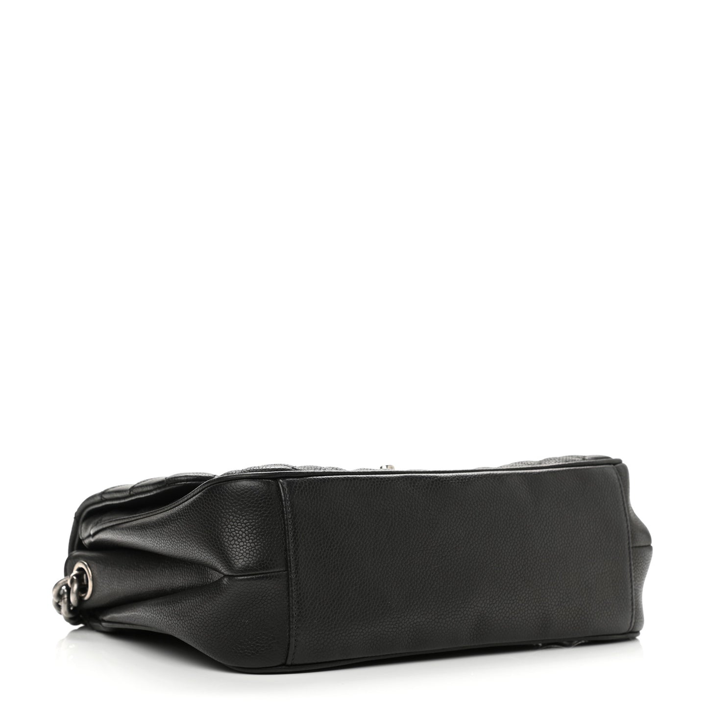 Caviar Quilted Medium Rock In Rome Single Flap Black