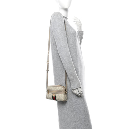 Gucci GG Supreme Monogram Textured Dollar Calfskin Mini Ophidia Shoulder Bag Beige Mystic White Oatmeal 2 of 12