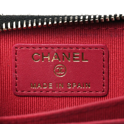 Chanel Lambskin Quilted Chanel 19 Zip Around Coin Purse Wallet Black 6 of 8