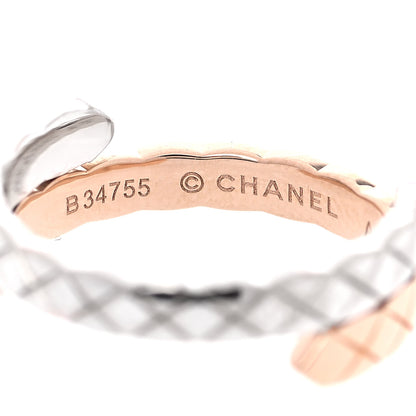 Chanel 18K White Beige Gold Diamond Coco Crush Toi et Moi Ring 54 7 5 of 7