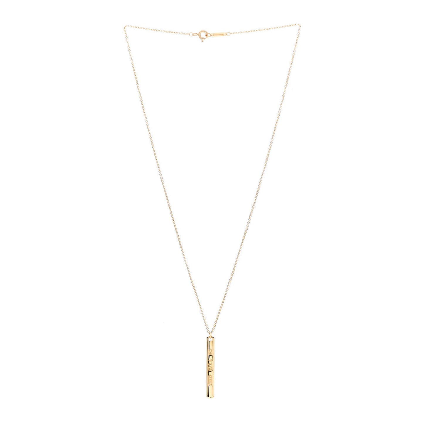 18K Yellow Gold 1837 Bar Pendant Necklace