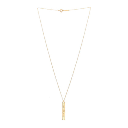 Tiffany 18K Yellow Gold 1837 Bar Pendant Necklace 3 of 4