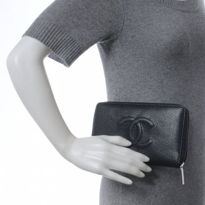 Chanel Caviar CC Zip Around Wallet Black 2 of 9