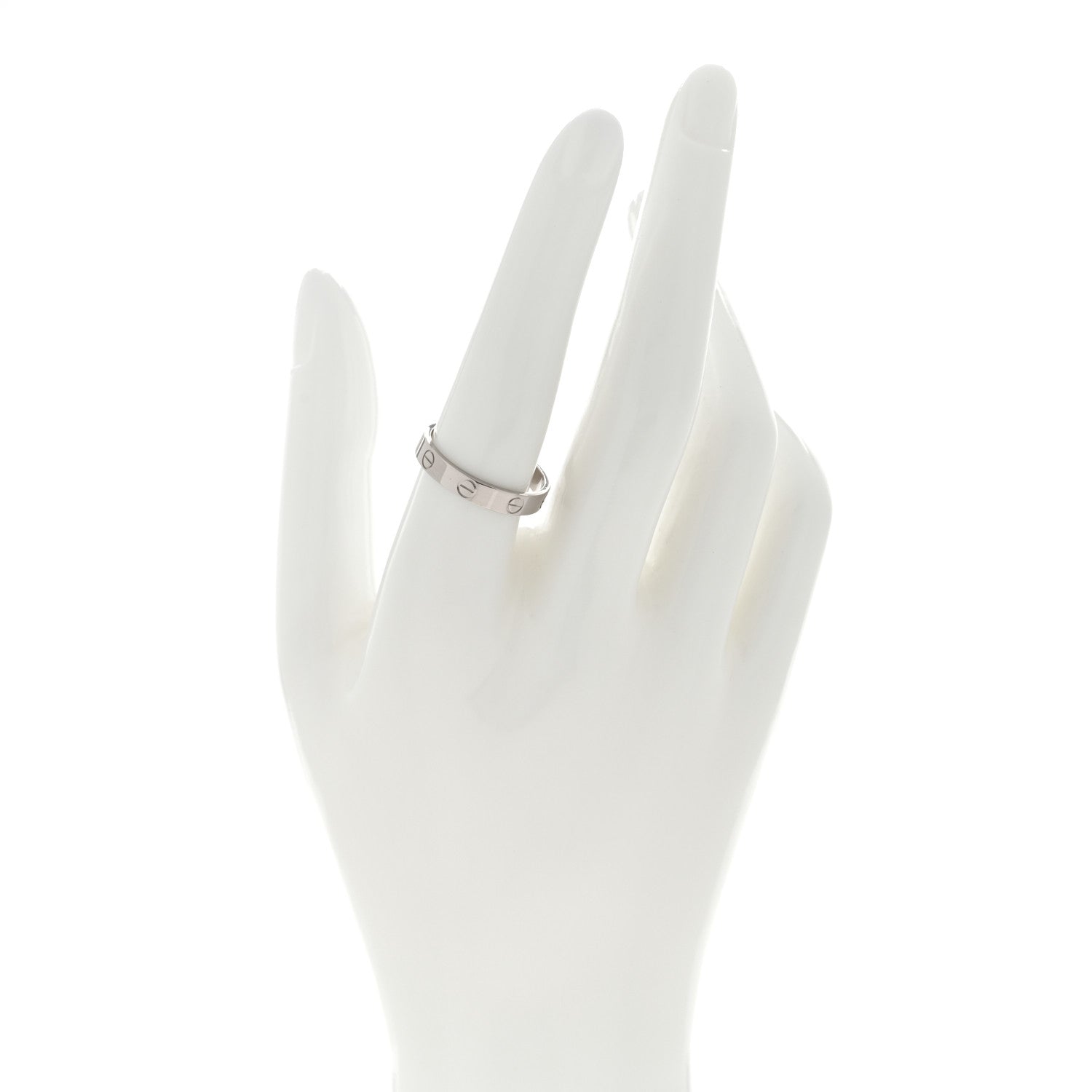 Cartier 18K White Gold 3.5mm LOVE Wedding Band Ring 57 8 2 of 5