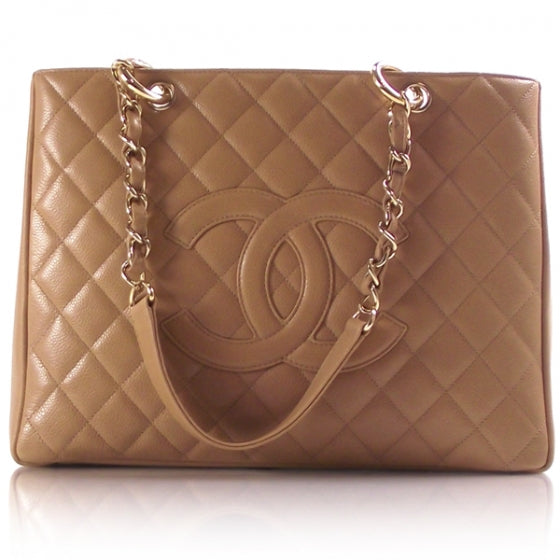 Chanel Caviar CC Shopper Tote Tan 1 of 11