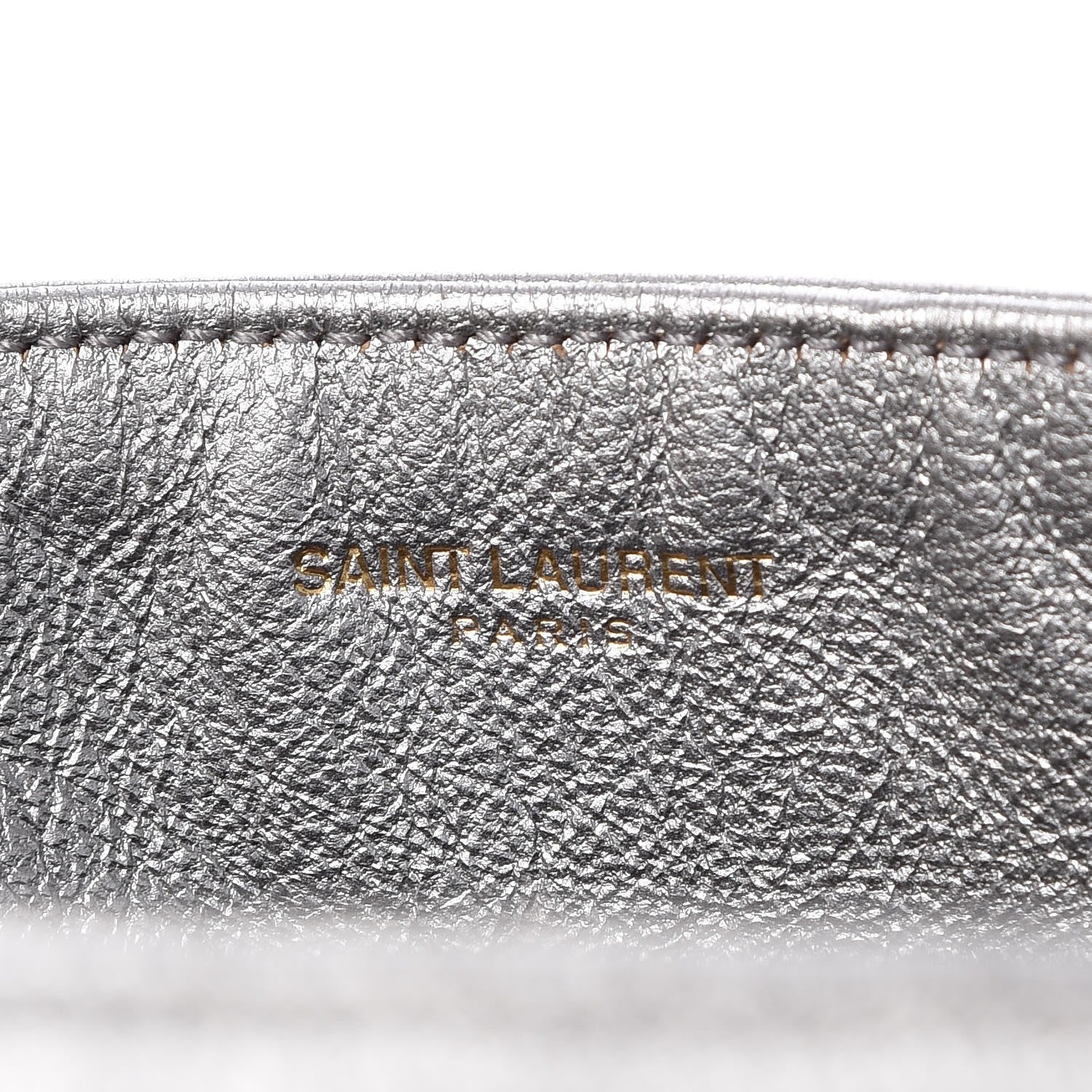 Saint Laurent Metallic Calfskin Large Reversible Shopper Tote Bag Black Silver 7 of 8