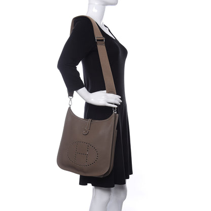Hermes Taurillon Clemence Evelyne III PM Etoupe 2 of 11