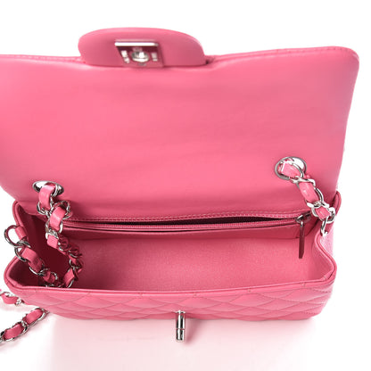 Chanel Lambskin Quilted Mini Rectangular Flap Dark Pink 5 of 10