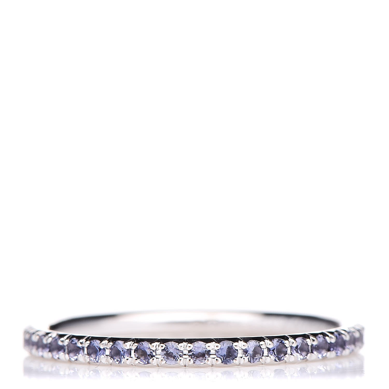 Tiffany 18K White Gold Iolite Metro Ring 48 4.5 1 of 5