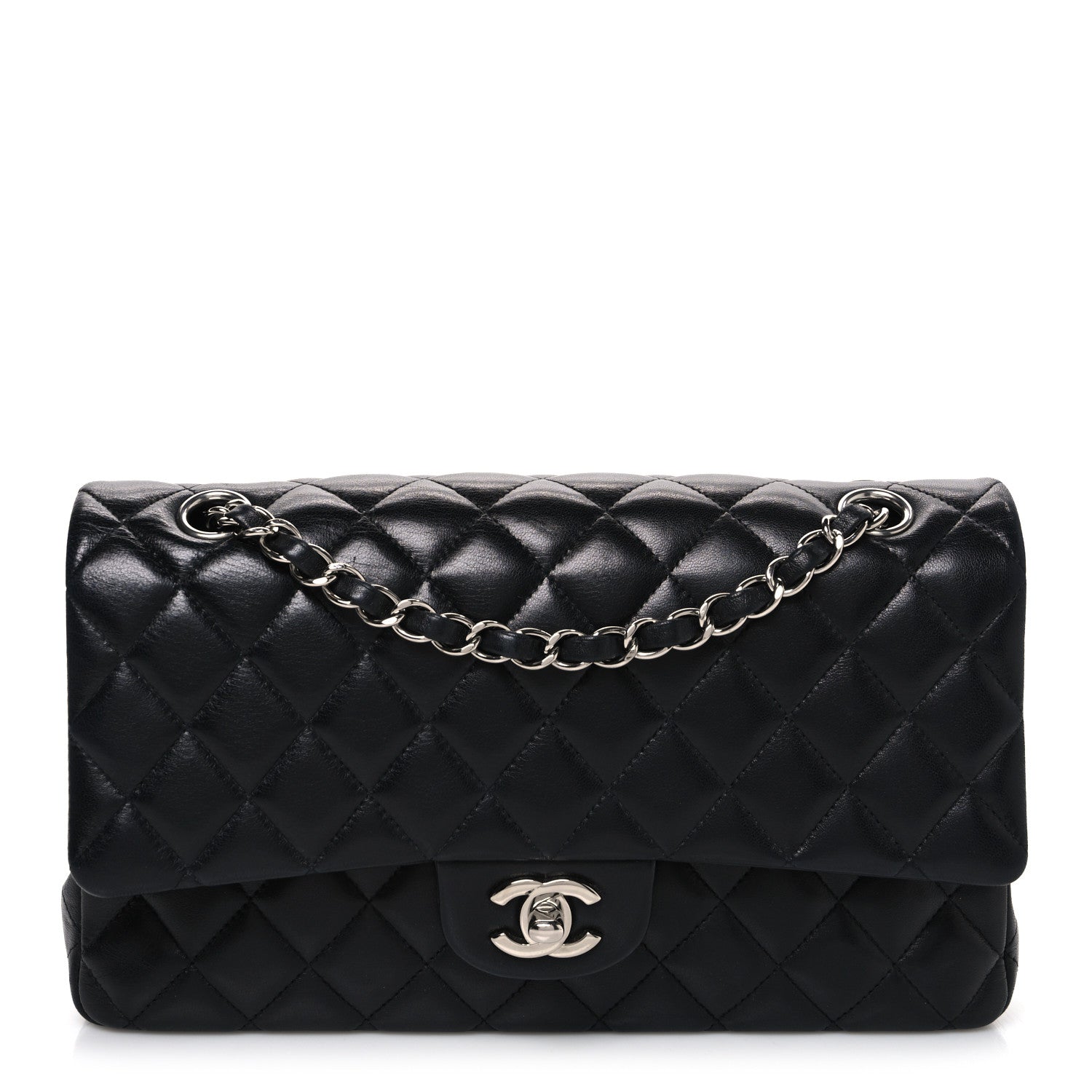 Chanel Lambskin Quilted Medium Double Flap Black 1 of 10