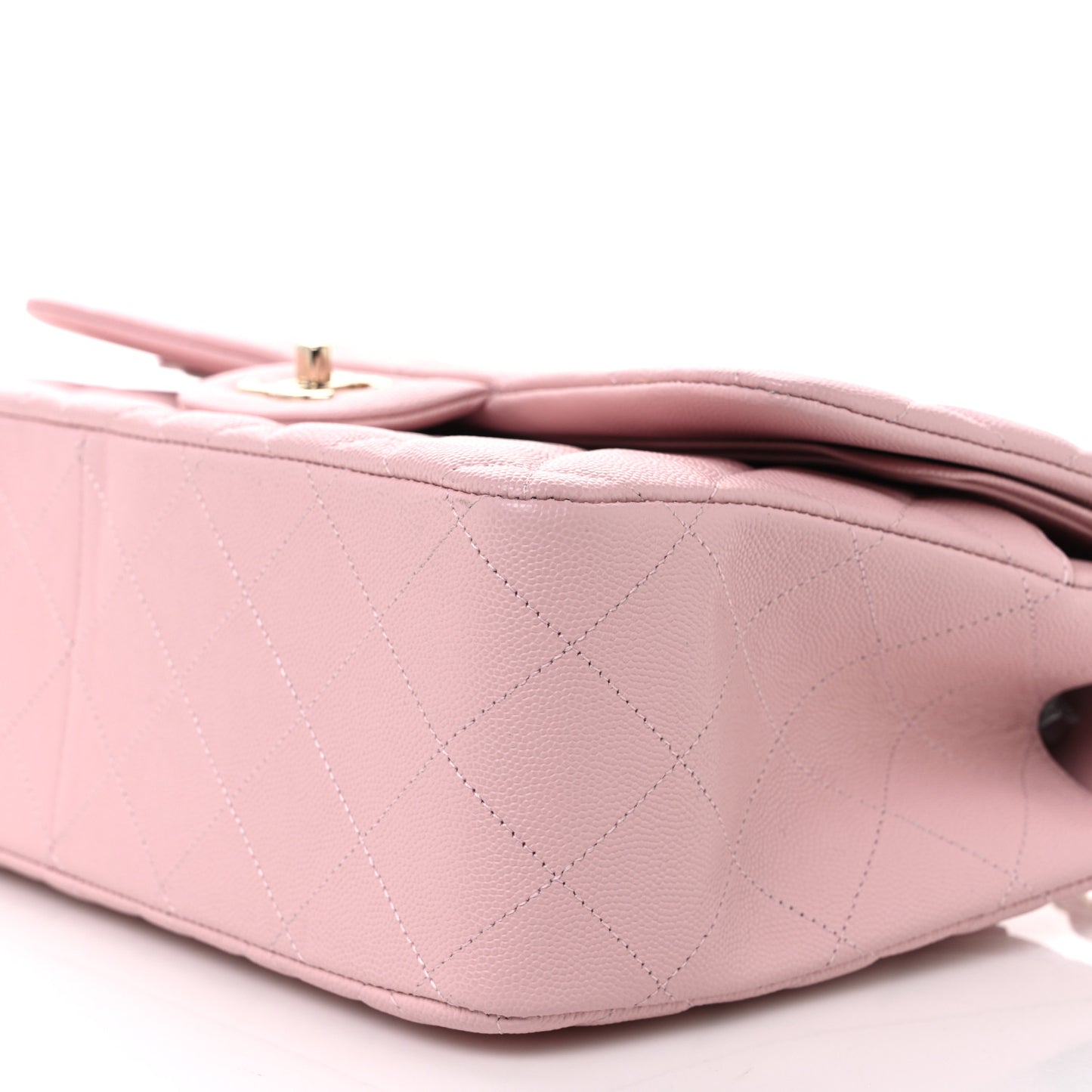 Caviar Quilted Jumbo Double Flap Light Pink