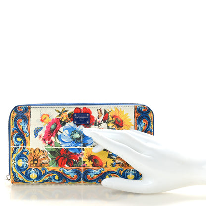 Dolce & Gabbana DOLCE GABBANA Dauphine Majolica Printed Zip Around Wallet Multicolor 2 of 7