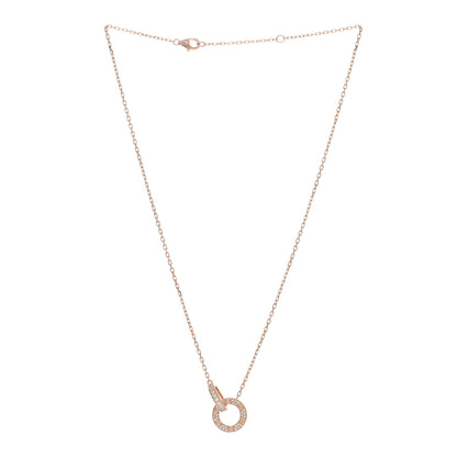 Cartier 18K Pink Gold Diamond Interlocking LOVE Paved Necklace 2 of 5