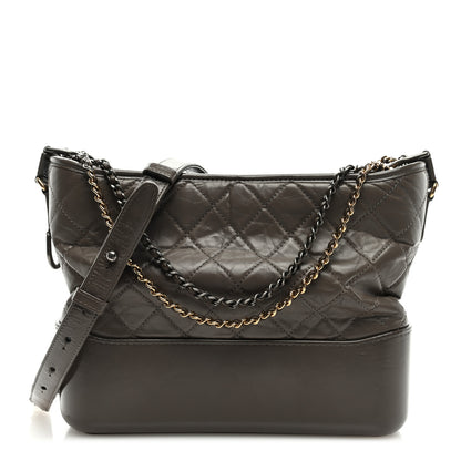 Chanel Aged Calfskin Quilted Medium Gabrielle Hobo Grey 1 of 11