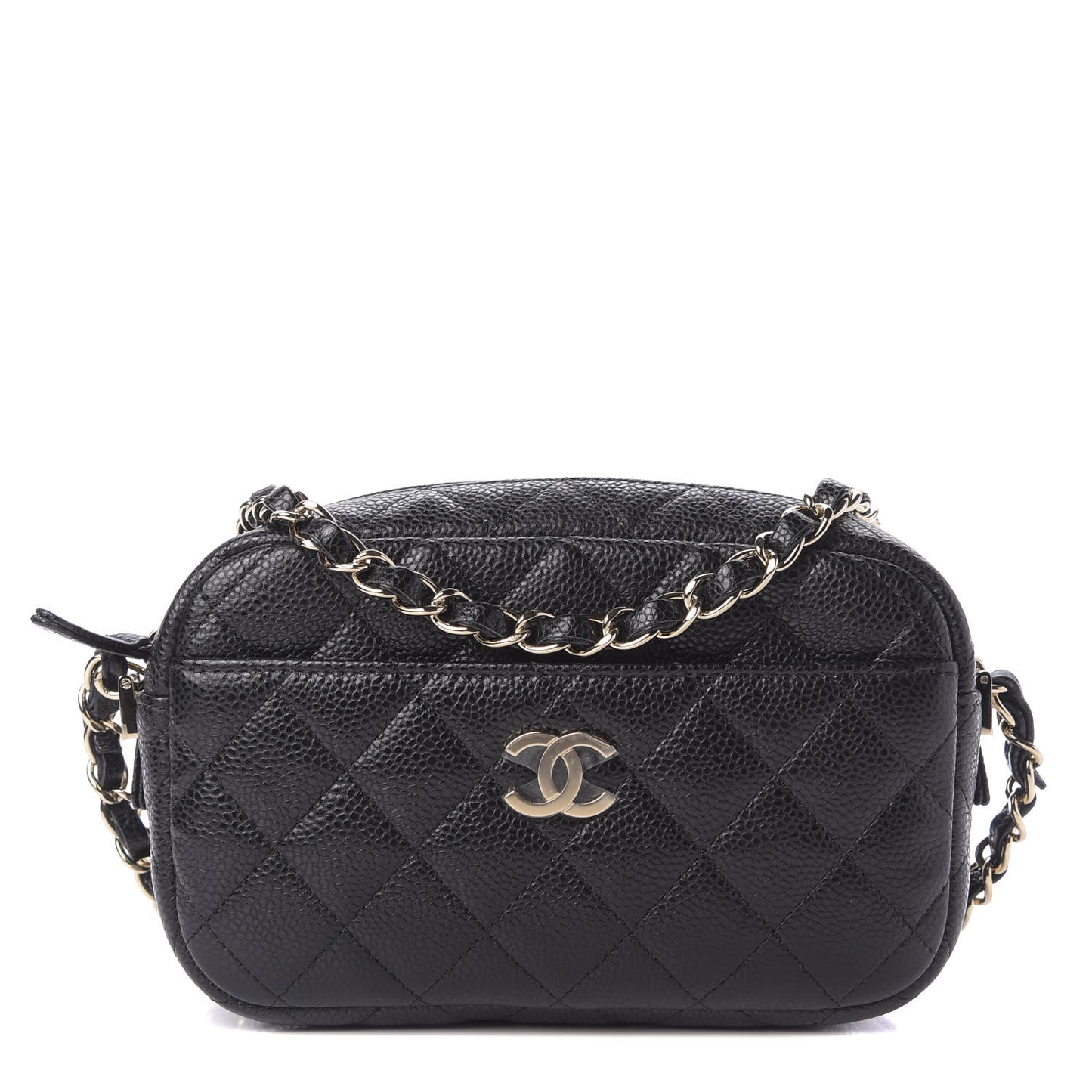 Caviar Quilted Camera Case Black