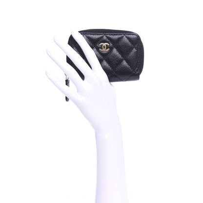 Chanel Caviar Quilted Zip Coin Purse Black 2 of 8