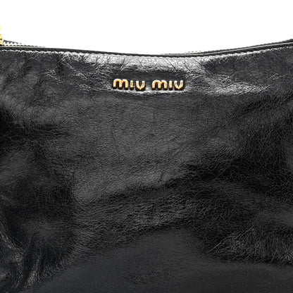 Miu Miu Vitello Lux Bow Bag Black 7 of 10