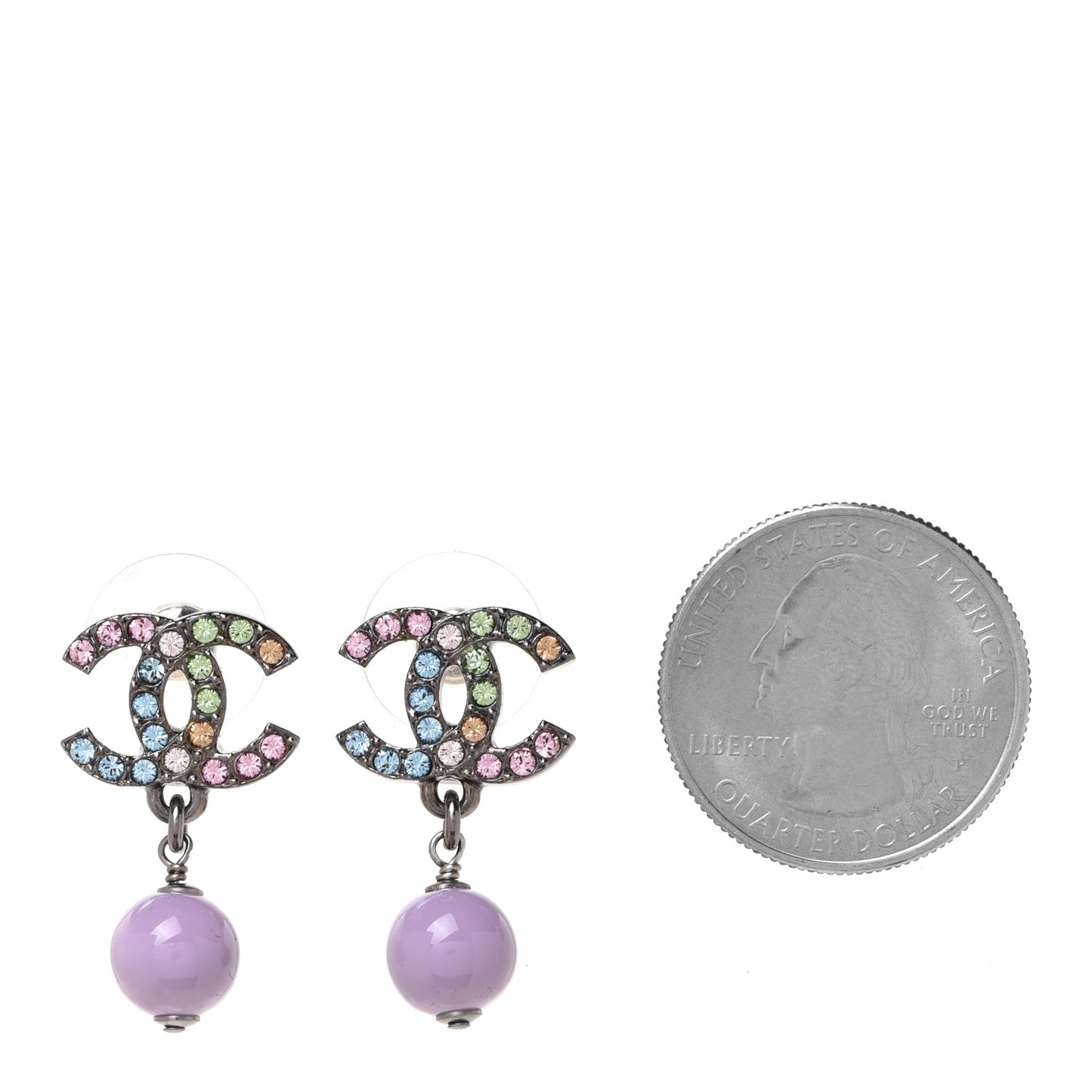 Ruthenium Crystal Bead CC Drop Earrings Multicolor