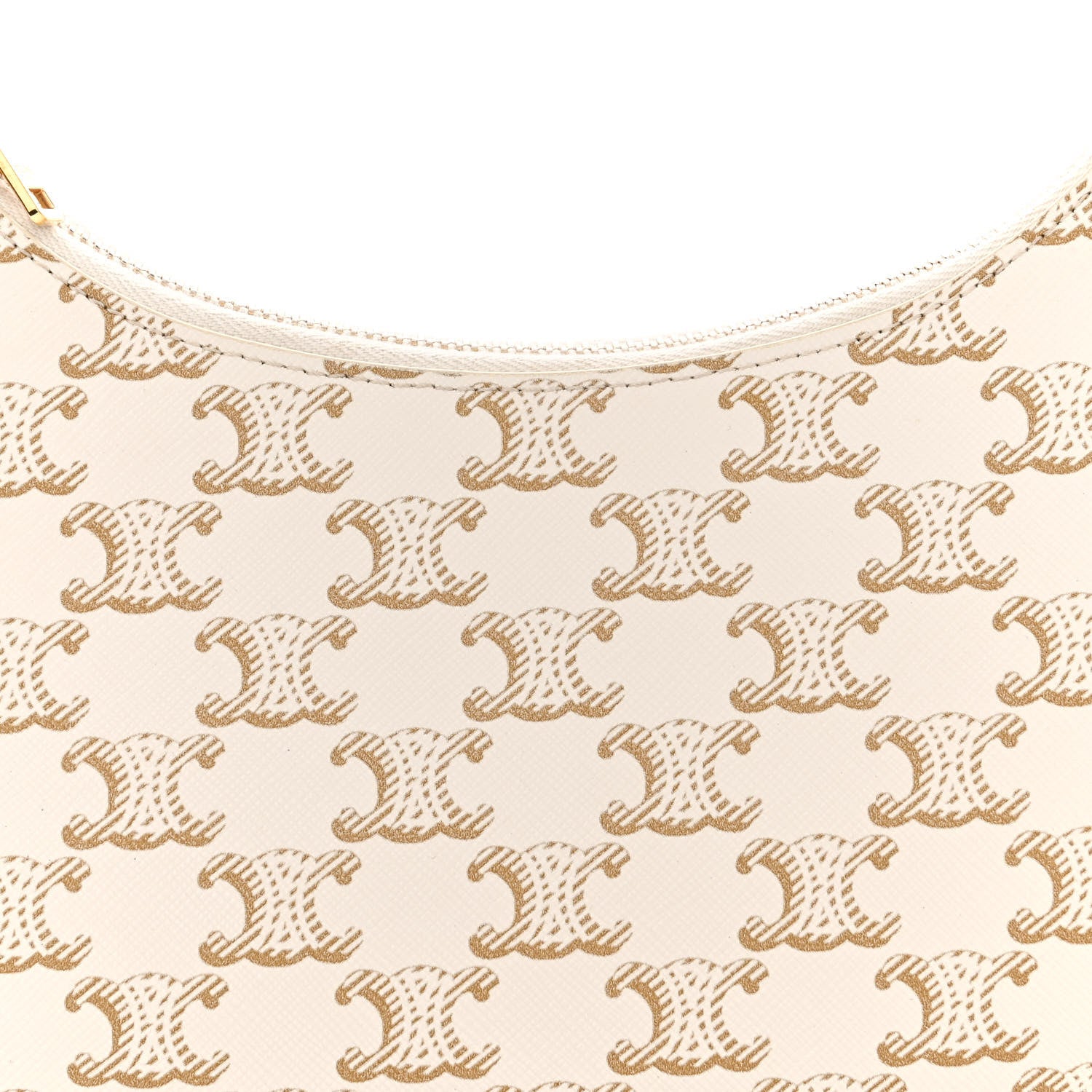 Celine Canvas Calfskin Ava Triomphe Shoulder Bag White 8 of 12