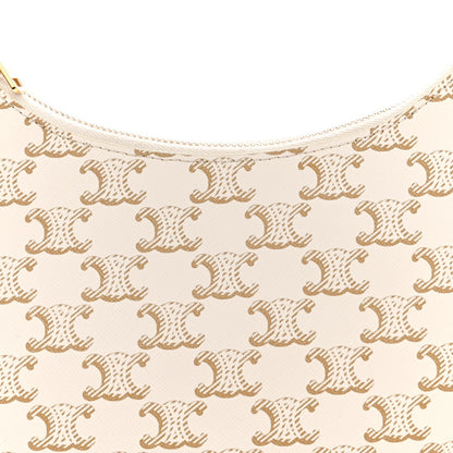Celine Canvas Calfskin Ava Triomphe Shoulder Bag White 8 of 12