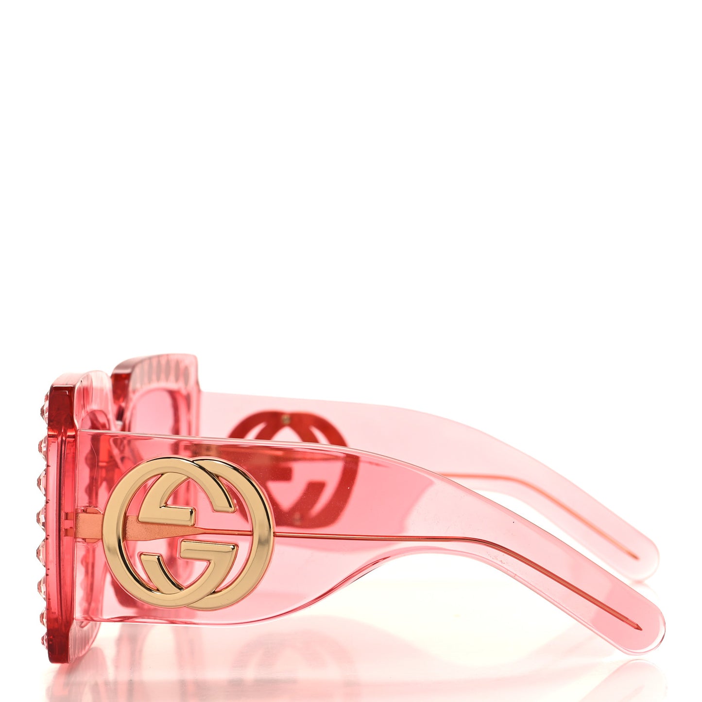 Acetate Crystal Oversize Sunglasses GG0145S Pink
