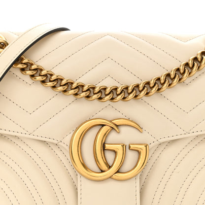 Gucci Calfskin Matelasse Small GG Marmont Shoulder Bag White 8 of 14
