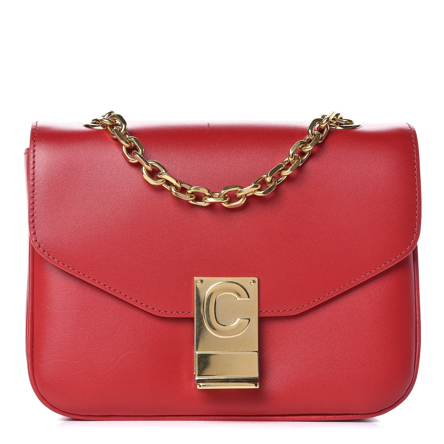 Shiny Calfskin Small C Bag Red