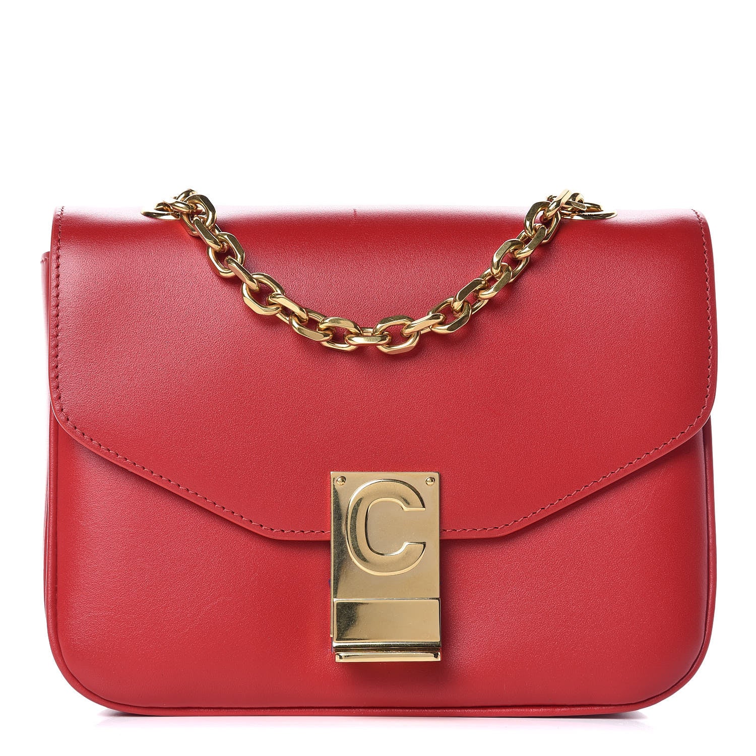 Celine Shiny Calfskin Small C Bag Red 1 of 11