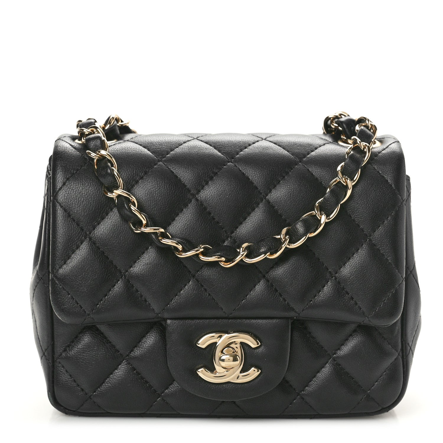 Chanel Lambskin Quilted Mini Square Flap Black 1 of 10