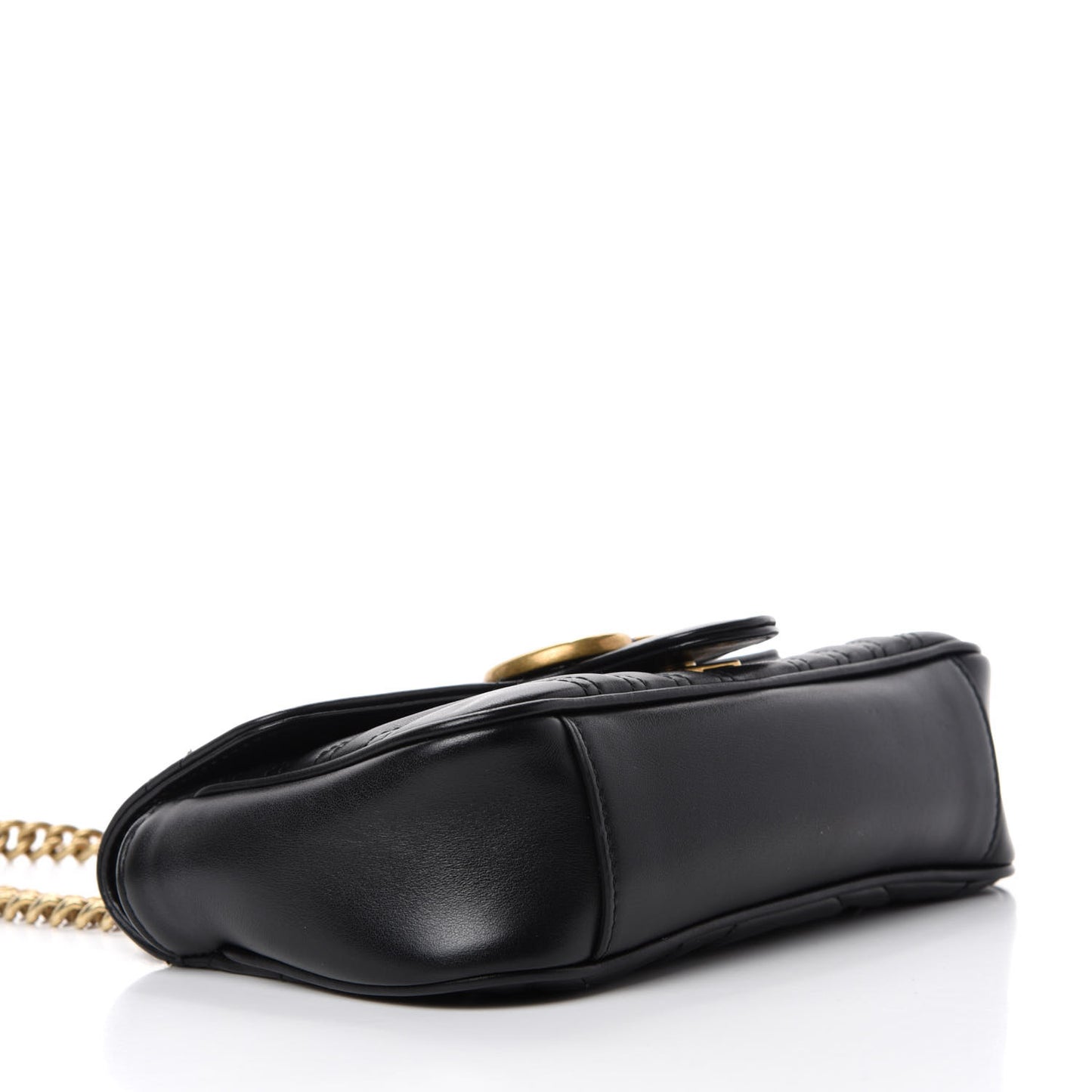 Calfskin Matelasse Mini GG Marmont Shoulder Bag Black
