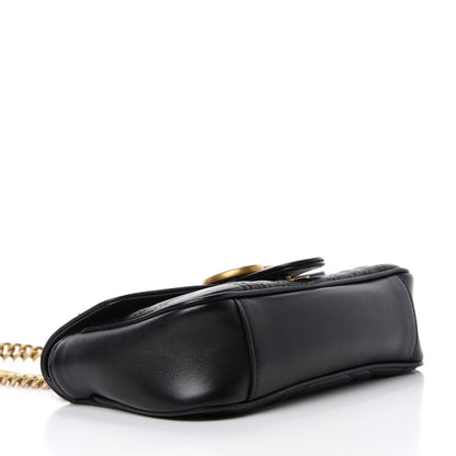 Gucci Calfskin Matelasse Mini GG Marmont Shoulder Bag Black 4 of 11