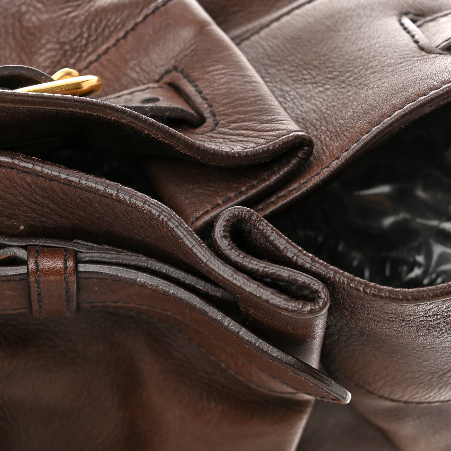 Prada Cervo Belted Hobo Brown 12 of 13