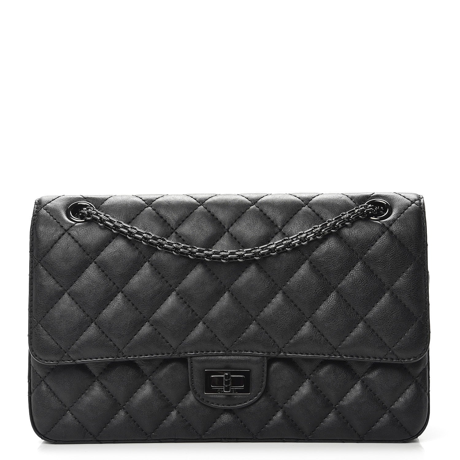 Chanel Crumpled Calfskin Quilted 2.55 Reissue 226 Flap So Black 1 of 9