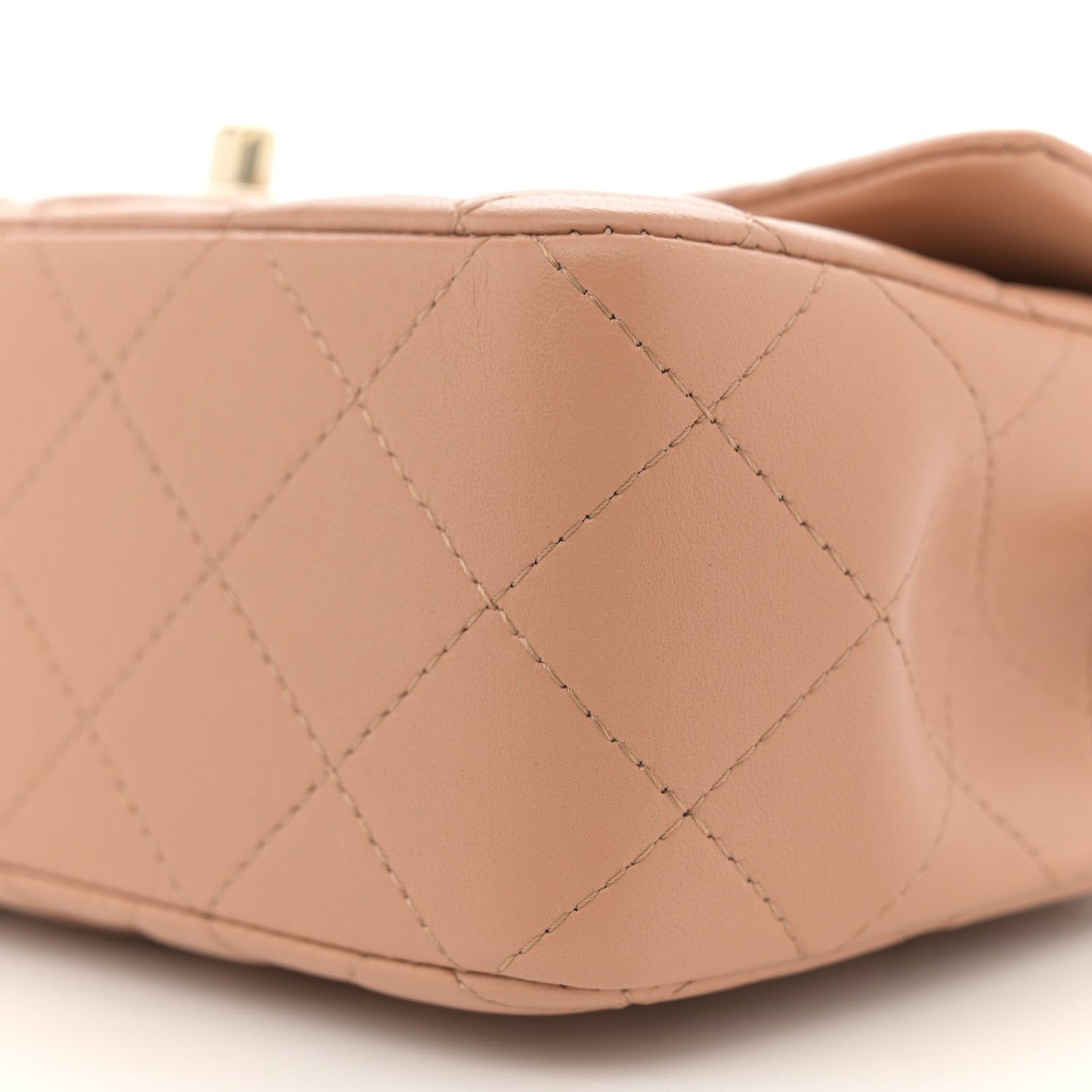 Chanel Lambskin Quilted Mini Top Handle Rectangular Flap Beige 10 of 13