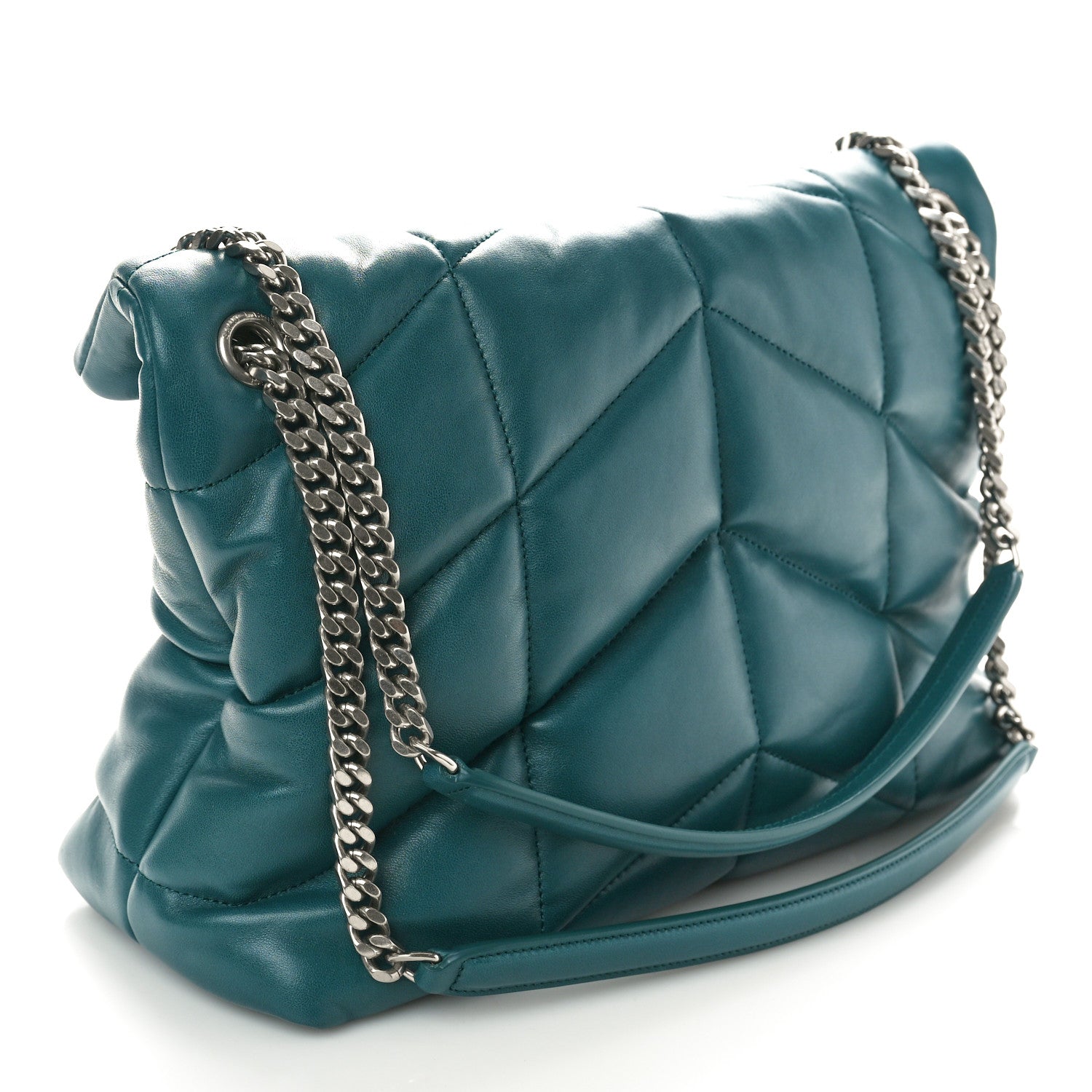 Saint Laurent Lambskin Quilted Medium Loulou Puffer Monogram Chain Satchel 3 of 11