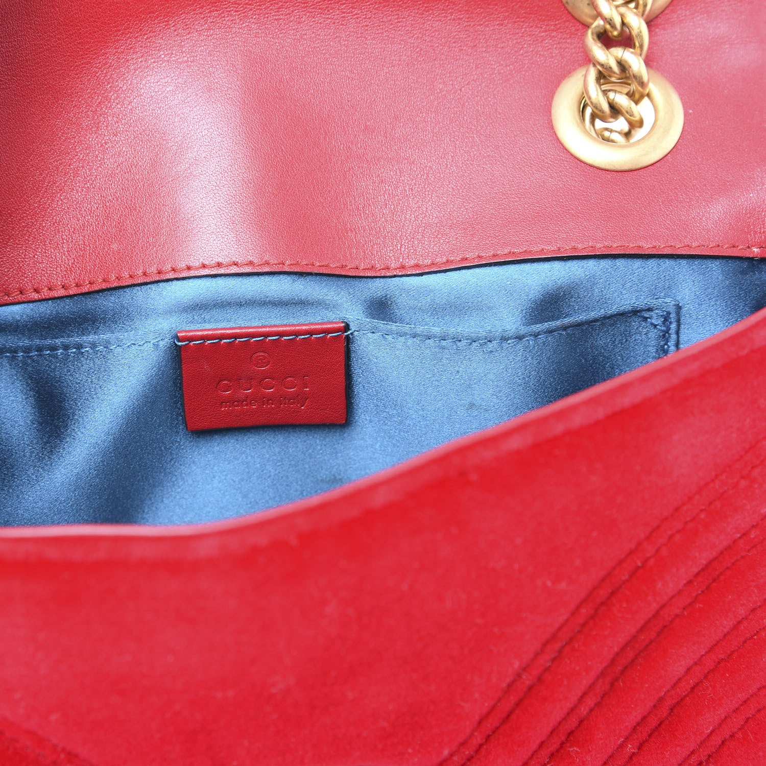 Gucci Velvet Matelasse Mini GG Marmont Shoulder Bag Hibiscus Red 7 of 10
