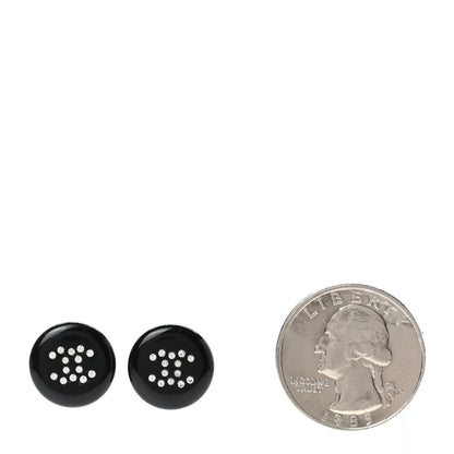 Chanel Resin Crystal CC Earrings Black 2 of 4