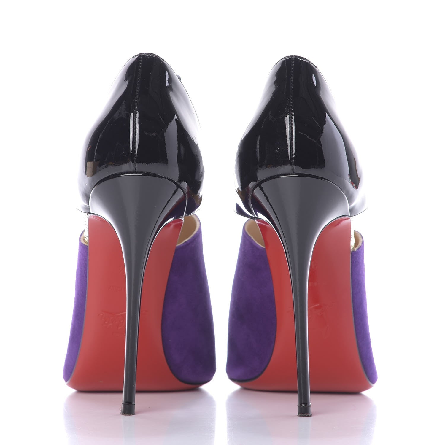 Christian Louboutin Patent Suede Kid Corsita 120 Ankle Boots 37.5 Violet Black 5 of 11