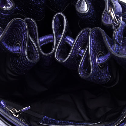 Alexander Wang Metallic Pebbled Lambskin Diego Bucket Purple Nickel Hardware 6 of 13